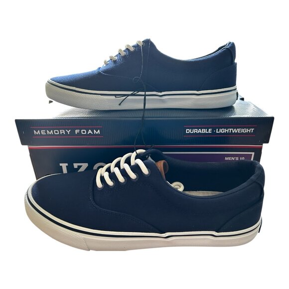 Izod Rangley Men's Lace Up Casual Canvas shoe Memory Foam Navy size 10 - Picture 7 of 9